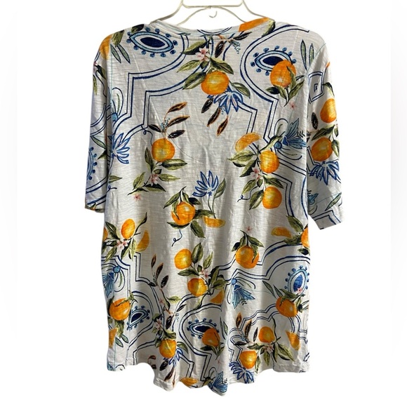 Chico’s notch neck tropical print tee women XL - Picture 2 of 8